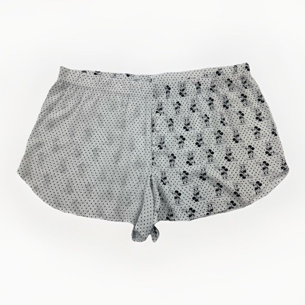 Disney Mickey Mouse Sleep Shorts Womens 3X Polka Dot Rayon Lounge Pajama